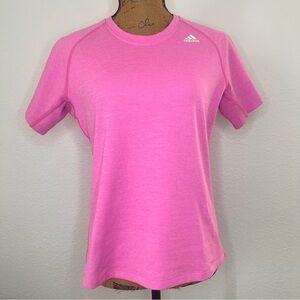 Adidas Aeroready Womens Pink Workout Tee T-Shirt Training Top Size Medium